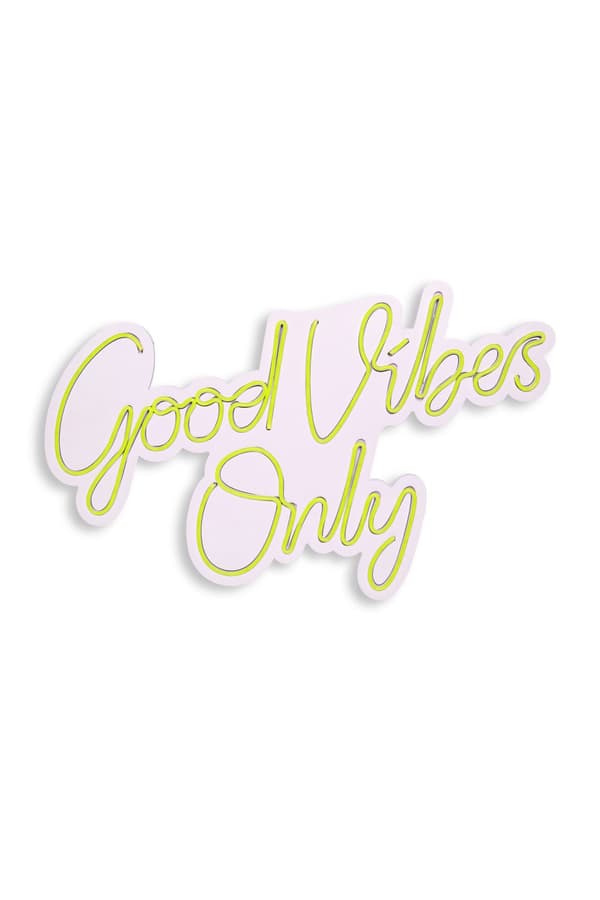 Koristeellinen muovinen led-valaistus Good Vibes Only 2 - keltainen