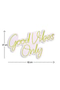 Pikkukuva 6 / 7: Koristeellinen muovinen led-valaistus Good Vibes Only 2 - keltainen
