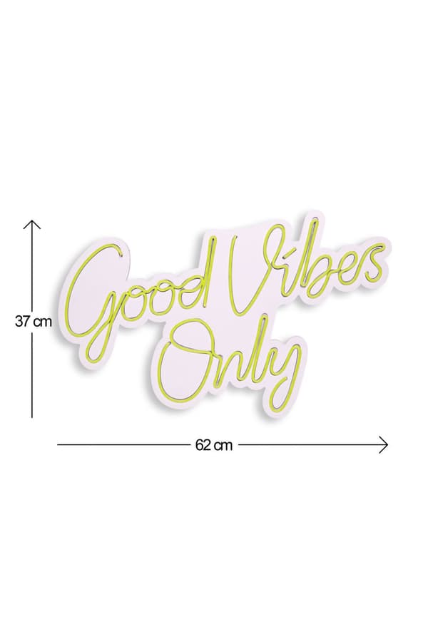 Koristeellinen muovinen led-valaistus Good Vibes Only 2 - keltainen