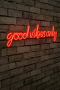 Miniatyrbilde 4 av 9: Dekorativt LED-belysning i plast Kun Good Vibes - Rød