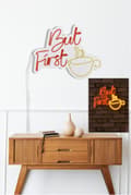 Miniatyrbild 4 av 9: Dekorativ Plast Led Belysning Men Först Kaffe - Röd Gul