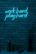 Miniatyrbilde 4 av 8: Dekorativ plast LED-belysning Work Hard Play Hard - Blå