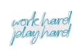 Miniatyrbilde 7 av 8: Dekorativ plast LED-belysning Work Hard Play Hard - Blå