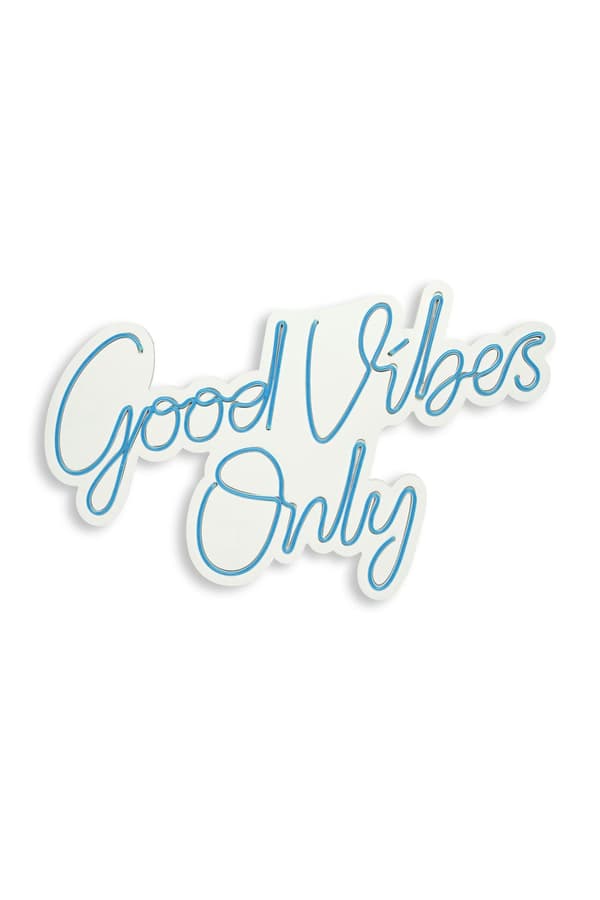Koristeellinen muovinen led-valaistus Good Vibes Only 2 - Sininen