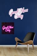 Miniatyrbillede 4 af 7: Dekorativ Plastic Led-belysning Good Vibes Only 2 - Pink