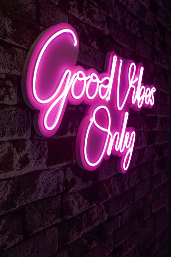Dekorativ Plastic Led-belysning Good Vibes Only 2 - Pink