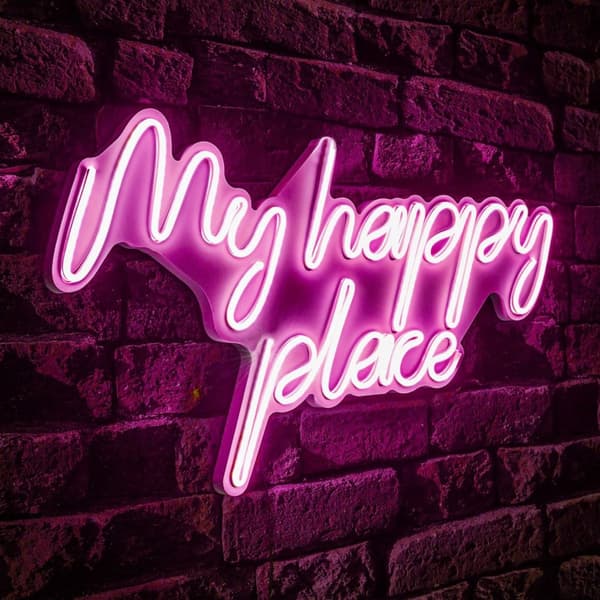 Dekorativ plast LED-belysning My Happy Place - Rosa