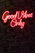 Pikkukuva 3 / 7: Koristeellinen muovinen led-valaistus Good Vibes Only 2 - punainen