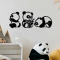 Miniatyrbillede 1 af 7: Dekorativt metalvægtilbehør Pandaer - 298