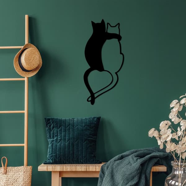Dekorativt metallveggtilbehør Love Cats - 478