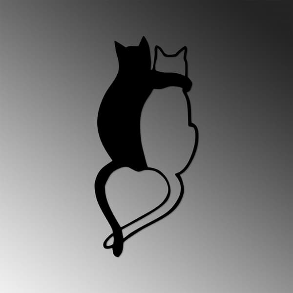 Dekorativt metallveggtilbehør Love Cats - 478