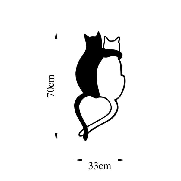 Dekorativt metallveggtilbehør Love Cats - 478