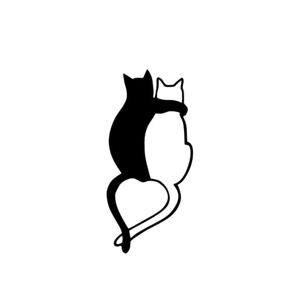 Dekorativt metallveggtilbehør Love Cats - 478