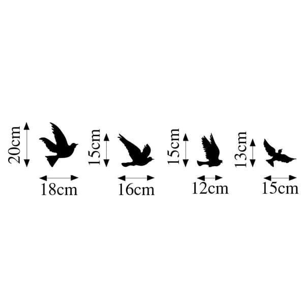 Koristeelliset metalliset seinätarvikkeet kyyhkyset - 289