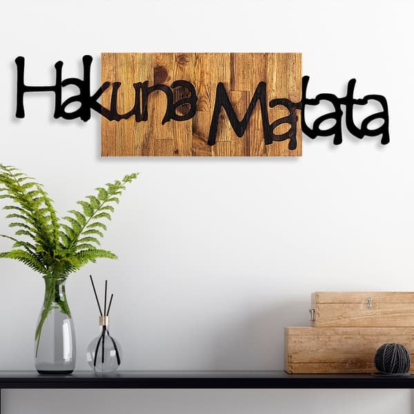 Dekorativt trævægtilbehør Hakuna Matata 4