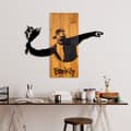 Miniatyrbillede 2 af 7: Dekorativt trævægstilbehør Banksy - Blomsterkaster
