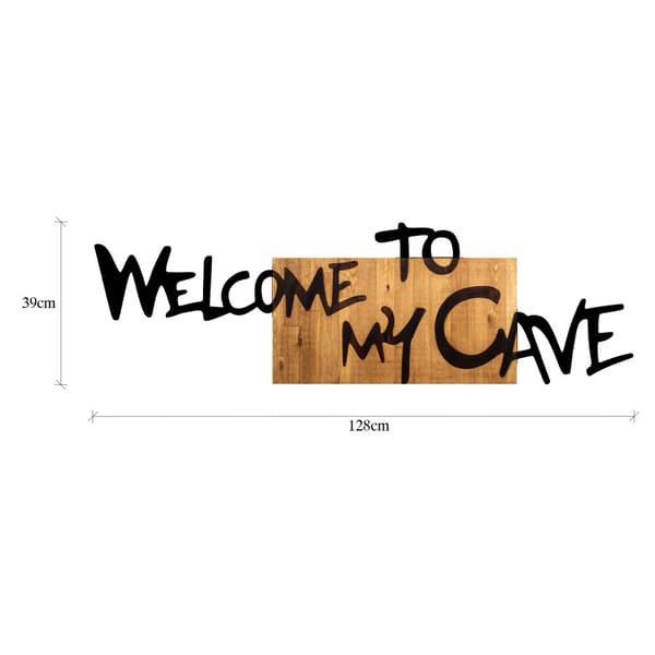 Dekorativt trævægstilbehør Welcome To My Cave