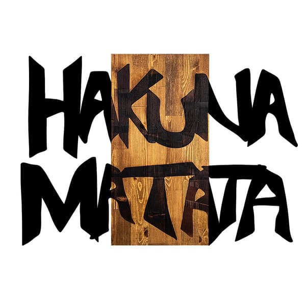 Koristeellinen puinen seinätarvike Hakuna Matata 5