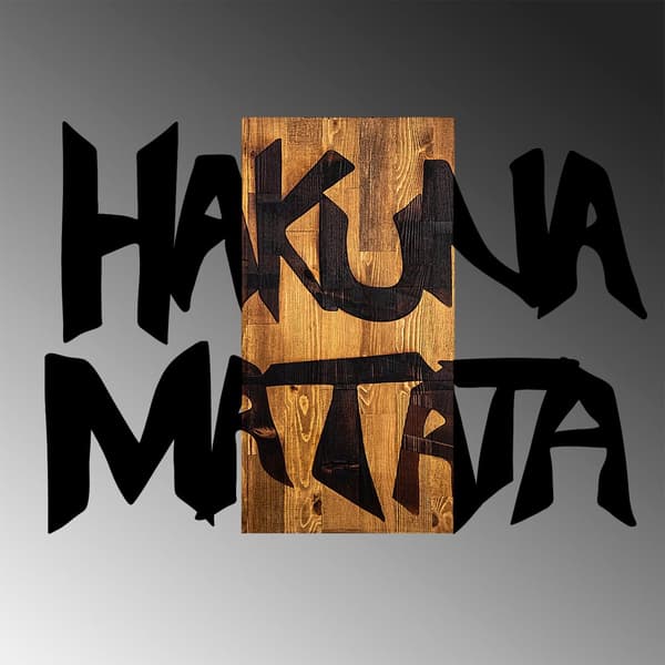 Koristeellinen puinen seinätarvike Hakuna Matata 5