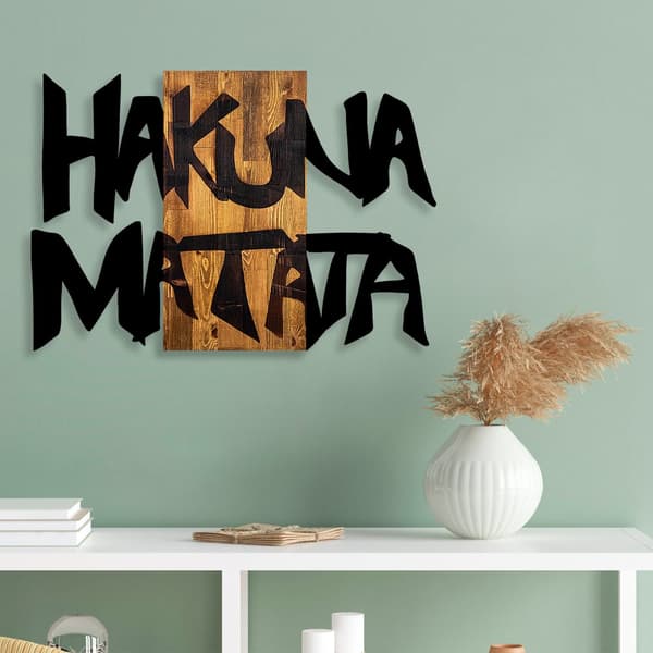 Koristeellinen puinen seinätarvike Hakuna Matata 5
