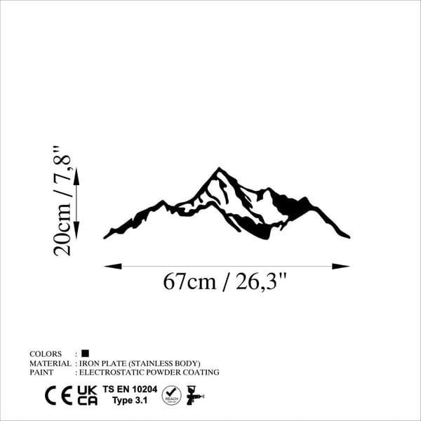 Dekorativt metallveggtilbehør Mountain - 9