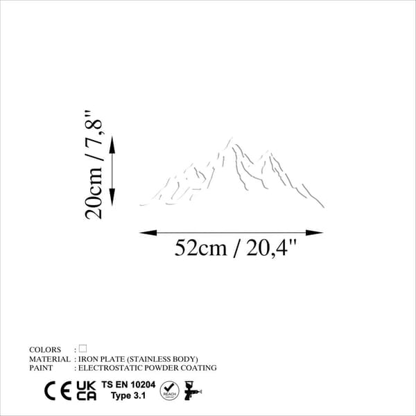 Dekorativ metalvægstilbehør Mountain - 12