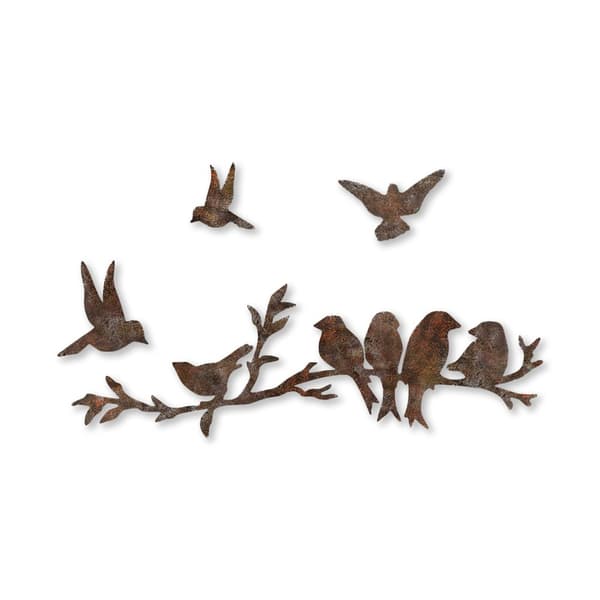 Koristeellinen metalliseinätarvike Rusty Birds 2