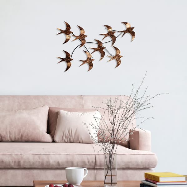Dekorativt metallveggtilbehør Flying Birds 3