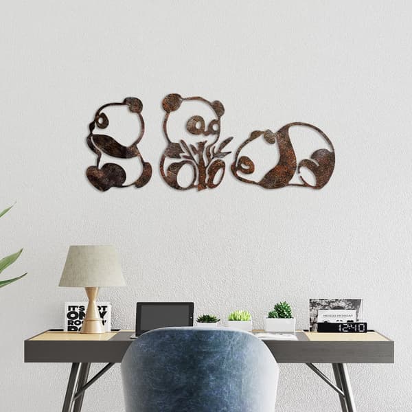 Dekorativt metallveggtilbehør Rusty Panda