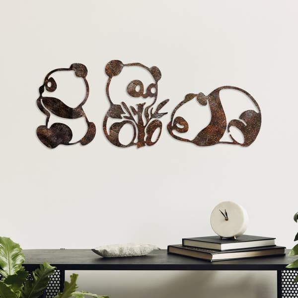 Dekorativt metallveggtilbehør Rusty Panda