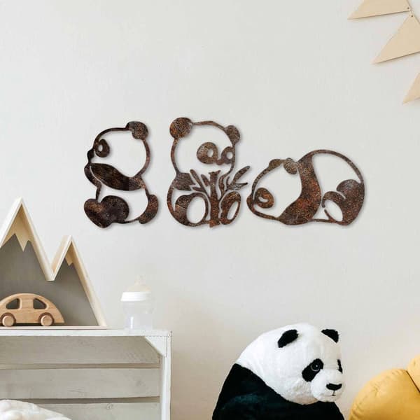 Dekorativt metallveggtilbehør Rusty Panda