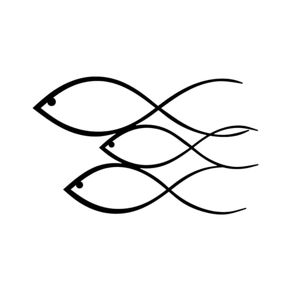 Dekorativ metal væg tilbehør fisk - sort