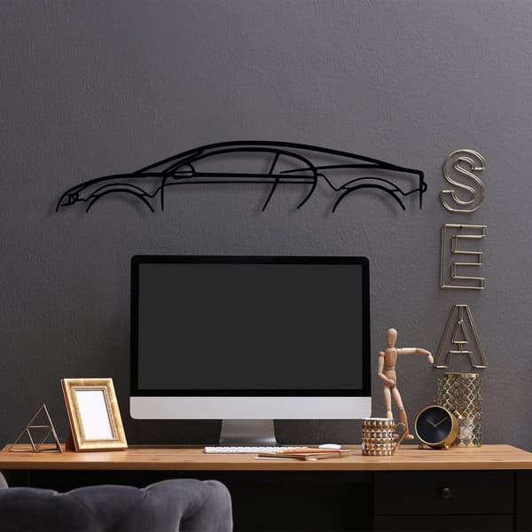 Dekorativt metallveggtilbehør Bugatti Veyron Silhouette