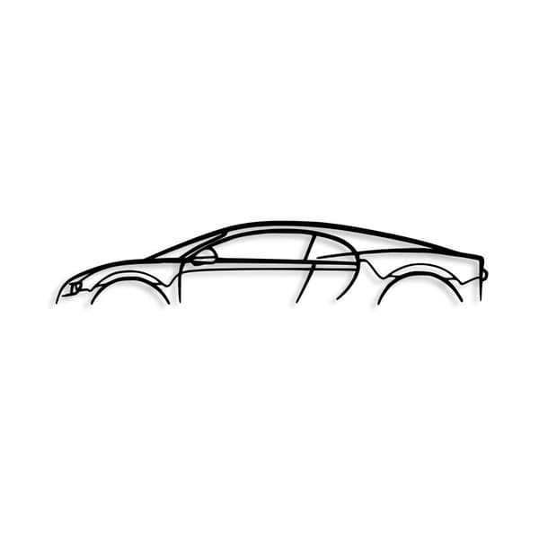 Dekorativt metallveggtilbehør Bugatti Veyron Silhouette