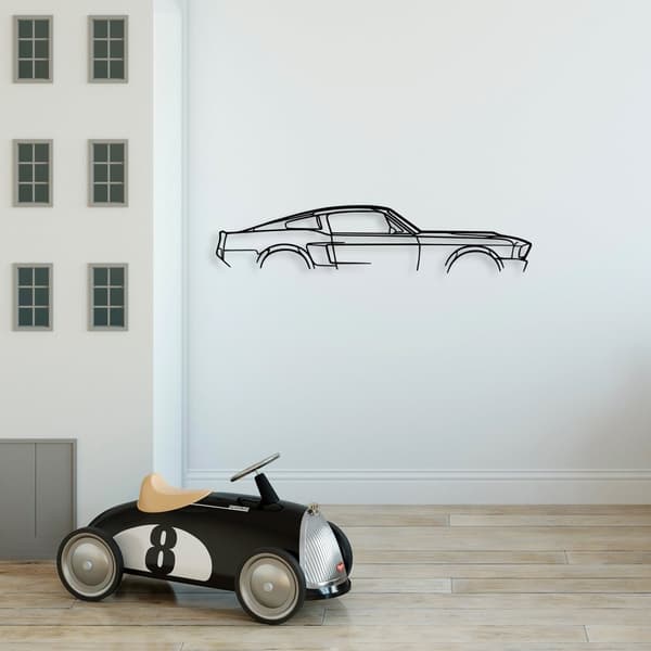 Koristeellinen metalliseinätarvike 1967 Ford Mustang Shelby GT500 Silhouette