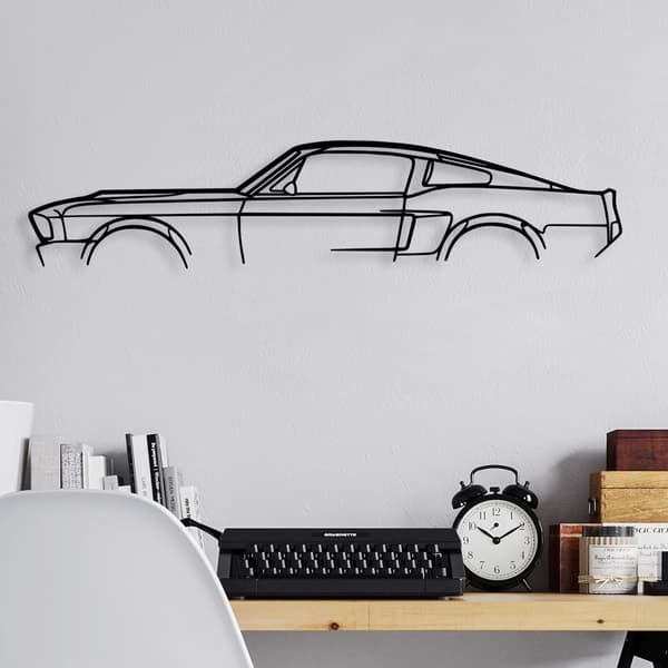 Koristeellinen metalliseinätarvike 1967 Ford Mustang Shelby GT500 Silhouette
