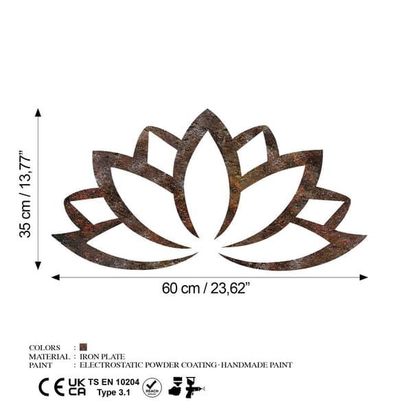 Dekorativt metallveggtilbehør Rusty Lotus