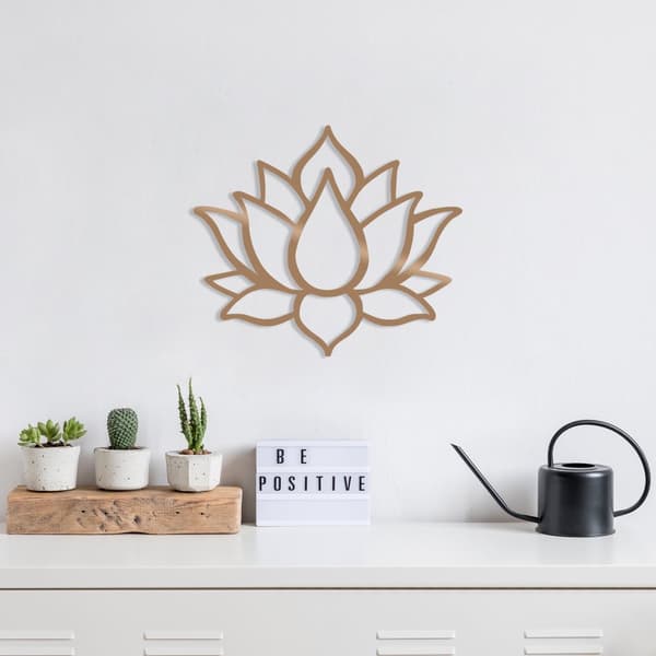 Koristeellinen metalliseinätarvike Lotus Flower 1 - kupari