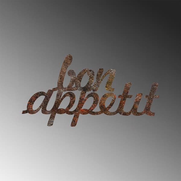 Dekorativt metallveggtilbehør Rusty Bon Appetit