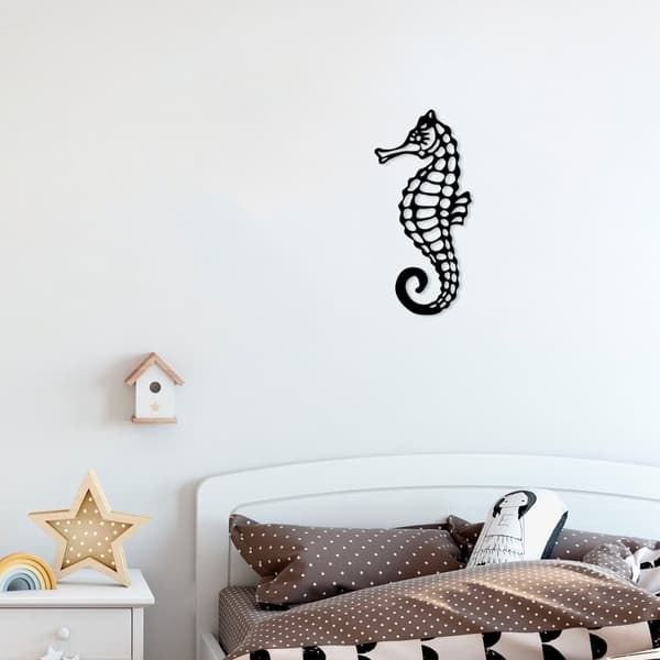 Koristeellinen metalliseinätarvike Seahorse