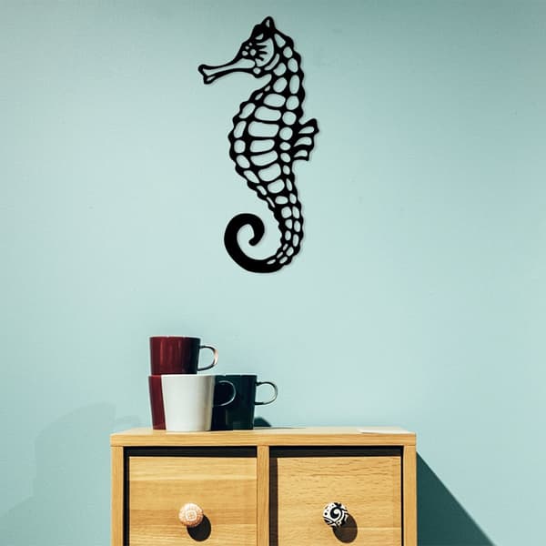 Koristeellinen metalliseinätarvike Seahorse