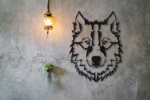 Dekorativt metalvægtilbehør Wolf v11