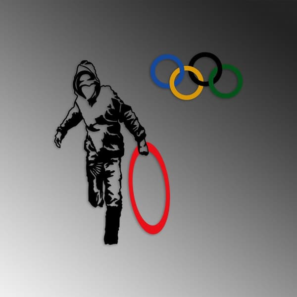 Dekorativt metalvægtilbehør Banksy - 7