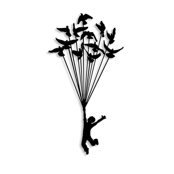 Dekorativt metallväggstillbehör Flying Boy 3