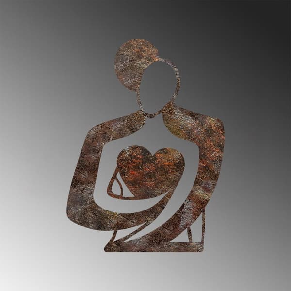 Dekorativt metallveggtilbehør Rusty Hug