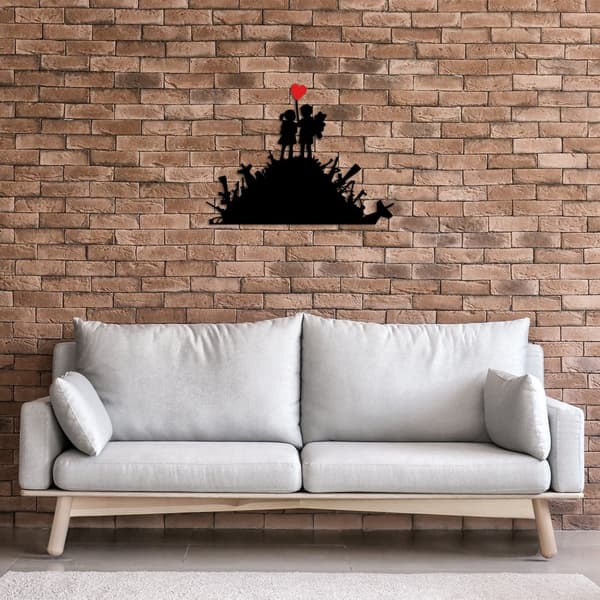 Koristeellinen metalliseinätarvike Banksy - 1