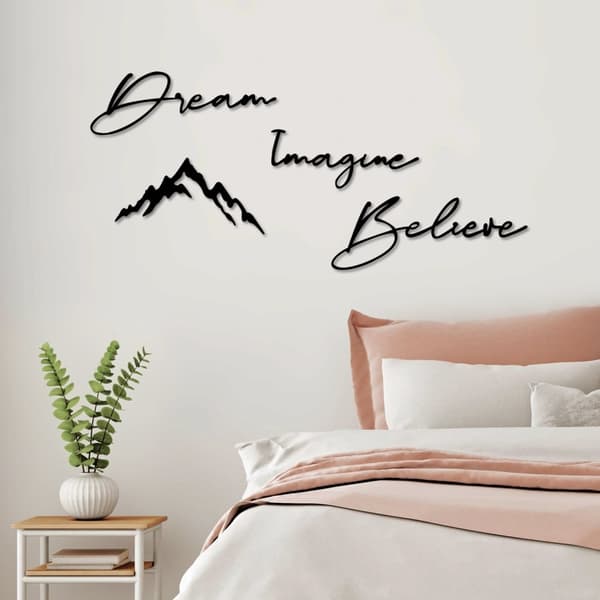 Dekorativ metalvægtilbehør Dream Imagine Belive