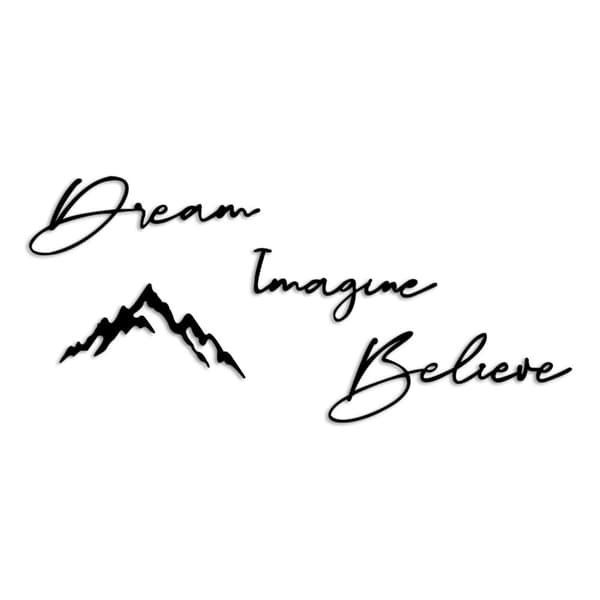 Dekorativ metalvægtilbehør Dream Imagine Belive