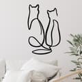 Miniatyrbillede 3 af 6: Dekorativ metalvægtilbehør Par Cat Love