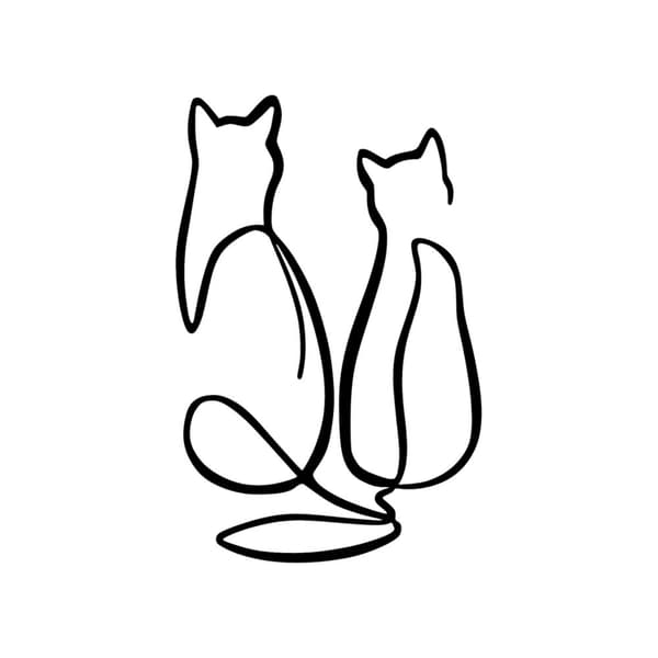 Dekorativ metalvægtilbehør Par Cat Love